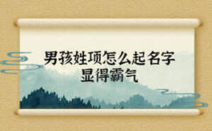 男孩姓項(xiàng)怎么起名字顯得霸氣