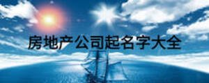 房地產(chǎn)公司起名字大全
