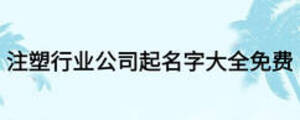 注塑行業(yè)公司起名字大全免費(fèi)