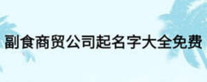 副食商貿(mào)公司起名字大全免費