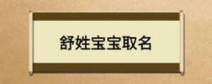 舒姓寶寶取名
