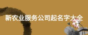 新農(nóng)業(yè)服務公司起名字大全