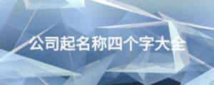 公司起名稱四個字大全