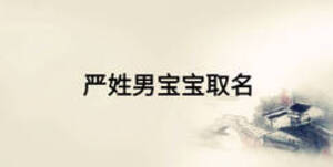 嚴(yán)姓男寶寶取名