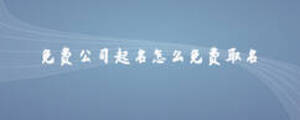 免費(fèi)公司起名怎么免費(fèi)取名