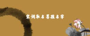 宋詞取名男孩名字