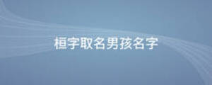 桓字取名男孩名字