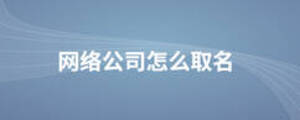 網絡公司怎么取名