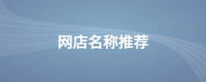 網(wǎng)店名稱推薦