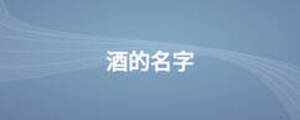酒的名字