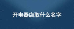開電器店取什么名字
