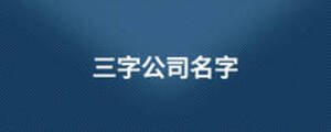 三字公司名字