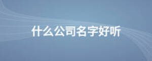什么公司名字好聽
