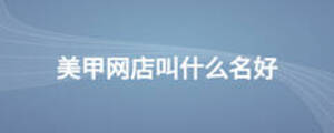 美甲網(wǎng)店叫什么名好