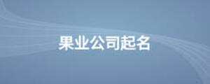果業公司起名