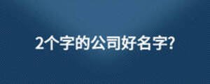 2個(gè)字的公司好名字?