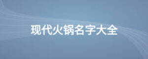 現(xiàn)代火鍋名字大全