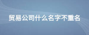 貿易公司什么名字不重名