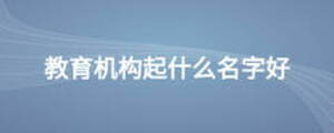 教育機構(gòu)起什么名字好