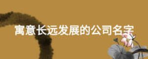 寓意長遠發展的公司名字