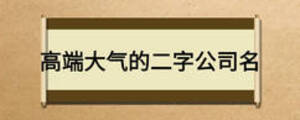高端大氣的二字公司名