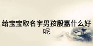 給寶寶取名字男孩殷嘉什么好呢