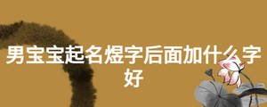 男寶寶起名煜字后面加什么字好