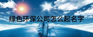 綠色環(huán)保公司怎么起名字