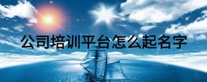 公司培訓(xùn)平臺(tái)怎么起名字