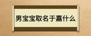 男寶寶取名于嘉什么