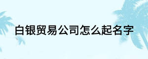 白銀貿(mào)易公司怎么起名字
