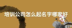 培訓公司怎么起名字哪家好