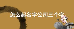 怎么起名字公司三個(gè)字