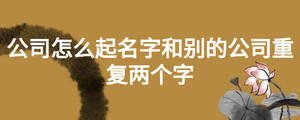 公司怎么起名字和別的公司重復兩個字