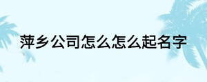 萍鄉公司怎么怎么起名字