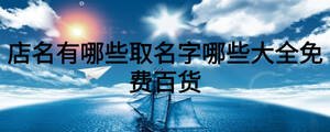 店名有哪些取名字哪些大全免費百貨