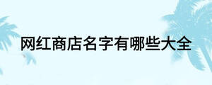 網(wǎng)紅商店名字有哪些大全