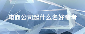 電商公司起什么名好參考