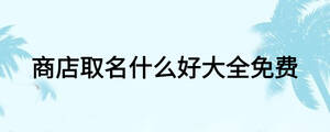 商店取名什么好大全免費(fèi)