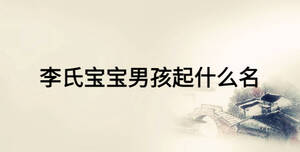 李氏寶寶男孩起什么名