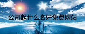 公司起什么名好免費網站
