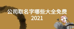 公司取名字哪些大全免費(fèi)2021