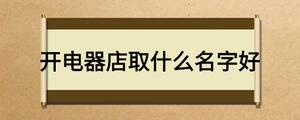 開電器店取什么名字好