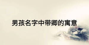 男孩名字中帶卿的寓意