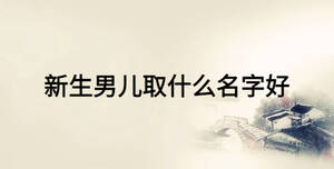新生男兒取什么名字好