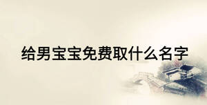 給男寶寶免費取什么名字