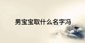 男寶寶取什么名字馮