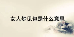 女人夢(mèng)見(jiàn)包是什么意思