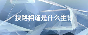 狹路相逢是什么生肖