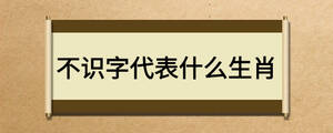 不識字代表什么生肖